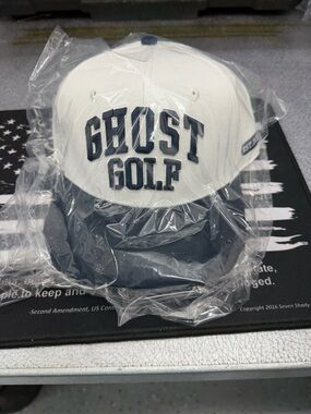 Ghost Two-Tone Snapback Cap - White & Navy